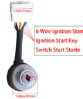 Six Wire Ignition Key Switch For 2.5 To 6.5KW 188F Gas Generators with connector and dimensions shown