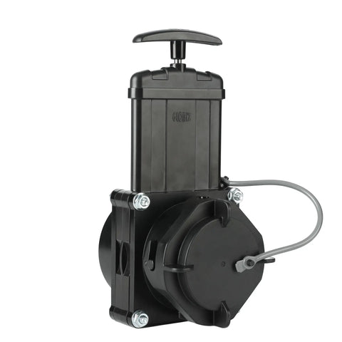 RV Gate Valve 3 Inch Hub To 3 Inch Lug With Cap Glue On 3 Inch PVC Sewer Pipe Black UV Resistant Plastic 1 Pack Works With GrenTec Blade Valterra Bristol Camco Anonda Valves