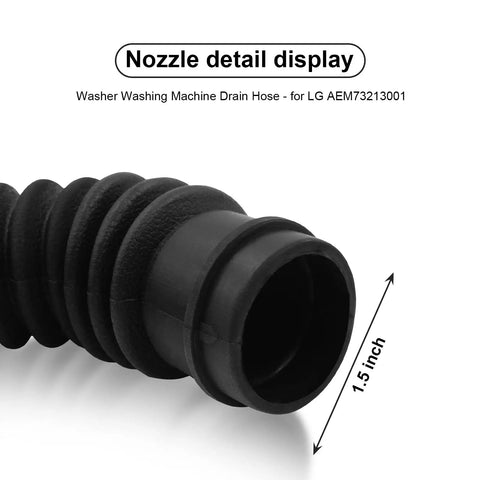 Nozzle detail of Heavy Duty Washing Machine Drain Hose Connecting Tub To Pump Compatible With LG Washers Model AEM73213001.