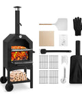 Wood Fired Outdoor Pizza Oven For Backyard Cooking With 12 Inch Pizza Stone Peel Grill Rack And Waterproof Cover A Do It All Patio Cooker For Pizza Meat Fish Bread And Veggies Perfect For Camping And Grillin