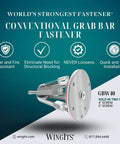 Beast Stainless Steel Grab Bar Fasteners Set of 2 With 4 Inch Screws Heavy Duty 800 Lb Rating shown with features on diagram.