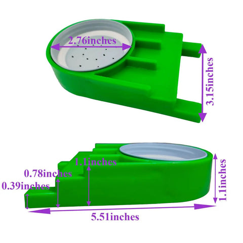 Green Bee Hive Feeder Kit Eight Pack for Easy Water or Sugar Syrup Feeding in Hives, dimensions shown in inches