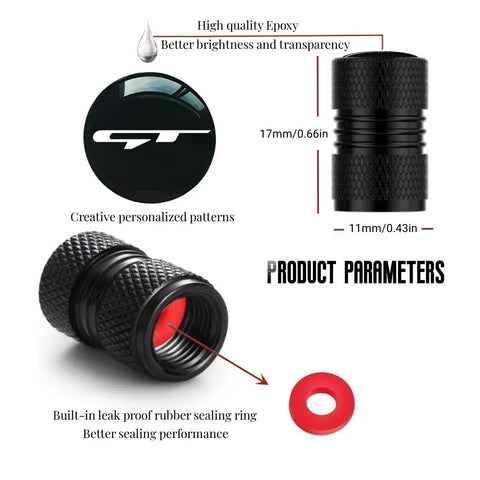 Aluminum Alloy Valve Stem Caps For Tires Premium Tire Air Caps Cover Water And Dust Resistant Easy Snap On Adds Sporty Look