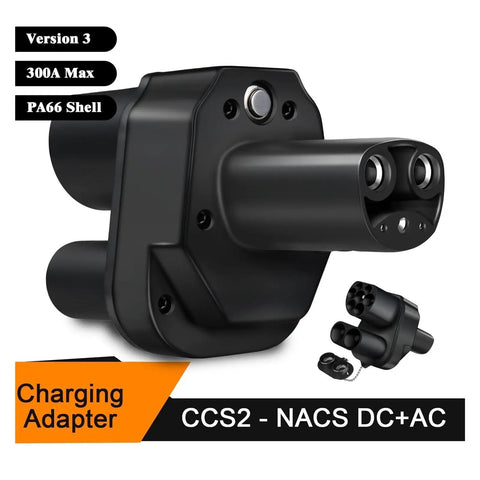 Dope CCS2 To Tesla EV Charging Adapter Rated 300 Amps For Rapid Electric Vehicle Juice Solid Abs Construction with NACS DC+AC.