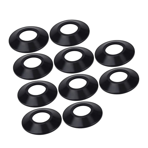 Set of 10 Elastic Rubber Bathtubs Drain Stoppers Gaskets in black, designed for effective sealing and durability.