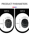Dimensions of 10 Pack Must Have Universal Car AC Valve Caps for High and Low Pressure Ports shown in diagram