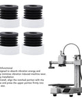 4 Piece Anti Vibration Feet And Shock Absorbing Pads For 3D Printers displayed with A1 Mini 3D printer beside installation info