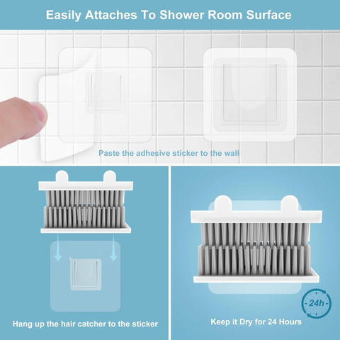 Reusable Silicone Hair Catcher For Shower Wall And Bathroom Bathtub No Fuss No Mess Clip On Drain Protector installation guide