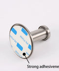Close-up of Six Pack Self Adhesive Wall Coat Hooks Heavy Duty Stainless Steel Robe Hooks With 12 Pound Capacity showing adhesive base.
