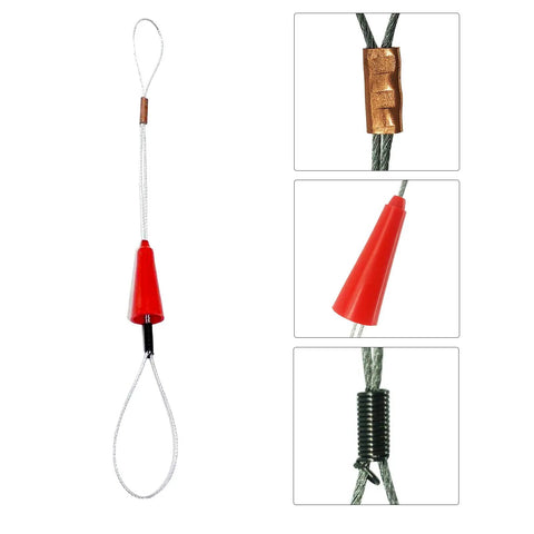 30M 100ft Fish Tape Cable Puller Kit For Through Wall Wiring Flexible Yet Rigid Design with PET Threader and Fastener Details