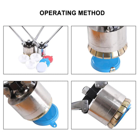 Manual Oil Barrel Sealing Machine With 35mm And 70mm Crimper Heads For 53 Gallon Drums Built Tough For Liquid Packaging Lid Making Barrel Production Lubricating Oil Coating Grain And Oil Processing High Precision Durable Industrial Tool shown crimping drum lids