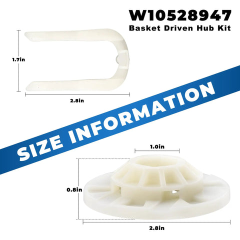 Upgraded Basket Driven Hub Kit For Washer Models W10528947 W10396887 AP5665171 PS6012095 Replaces W10528947VP By TOMOON Compatible With Maytag Kenmore And Other Front Load Washers Includes Drive Hub Retainer And Instructions