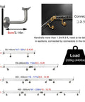 Clear Acrylic Stair Handrail With Crystal Bubble Design Wall Mount Glass Look Banister Indoor Outdoor Loft Hallway Staircase Custom Length Waterproof Modern Slick Install Tight Fit Home Refresh Pick showing wall mount and connectors with load capacity.