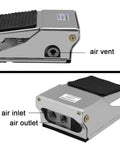 High Performance Pneumatic Foot Pedal Valve 3 Way 2 Position Air Control with visible air vent and inlet outlet connections.
