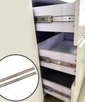 Heavy Duty 15 Inch Drawer Slides 2 Pairs With Full Extension Up To 24.4 Inches Side Mount Rails Includes Screws For Quick Drill Install Solid Steel Ball Bearings Great For Cabinets And Dressers, side-mounted in cabinet drawer