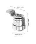 Cam Lock With Key In Zinc Alloy, No Brainer Install For Cabinet Doors And Drawers, dimensions labeled in cm and inches