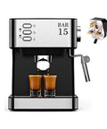 All In One Espresso Machine With Milk Frother Steam Wand And Semi Auto Pump, Compact Coffee Maker For Home Or Office, Fast Brew