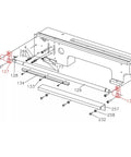 Right Hand Lead Screw Holder Bracket For Mini Lathe Built Tough Rust Proof Metal Mounting Rack assembly diagram with labeled parts.