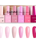 Hema Free Gel Nail Polish Set 9ml Six Pack Light Pink Soak Off LED Gel Polish Kit For At Home Manicure DIY Spa Gift