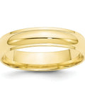 Straight Up Heavy Duty 10K Yellow Gold Wedding Band Ring Smooth Comfort Fit Classic Half Round Cut Polished Edges showing polished design