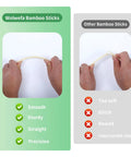 Hassle Free Pack Of Thirty Bamboo Dowel Rods And Wooden Craft Sticks Measuring Quarter Inch By Eight Inches Unfinished Natural Poles Deliver Big Time Quality For Weekend Art Creators demonstration comparing bamboo stick flexibility.