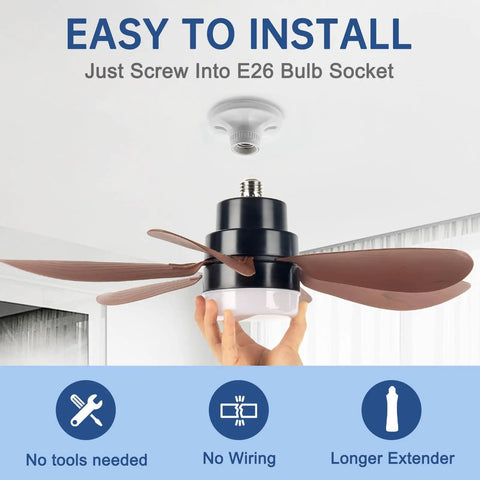 Ceiling Fan With Light Dimmable E26 Socket Dual Function Fan And Light Replaceable LED Board Includes One Spare Bulb