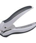 EZ Squeeze One Hole Paper Punch For 10 Sheets With No Jam Tech, ultra lightweight with ergonomic grip, gray blue color