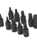 Ultimate 10Pc Broken Screw Extractor Set For Damaged Fasteners With Wide Size Coverage To Remove Worn Stuck Bolts Nuts And Screws Fast Saving Time And hassle On Any Home Repair Project, 10-piece black steel extractors