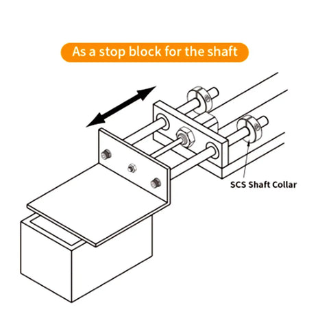 Sick 4 Pcs Split Shaft Collars 1 Inch Bore Aluminum Alloy Screw Clamp Kit For Motor Bases Gearboxes Locks Shaft Tight No Slipping Keeps Components Steady During Drilling And Assembly Because Reliability Is Key Safe And Sound diagram showing shaft collar used as stop block on a shaft