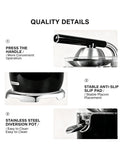 Quality details of Heavy Duty Electric Citrus Juicer Press With Two Cones for easy operation, stable slip pad, and stainless steel pot.