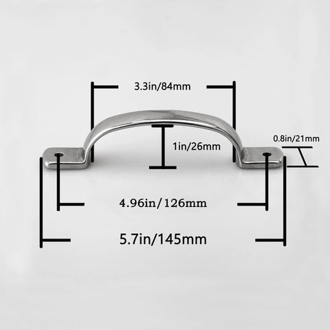 2 Pack Beefy Stainless Steel Boat Grab Handles 5.7 Inch Heavy Duty Marine Door Grab Rails For Boats And Yachts with dimensions