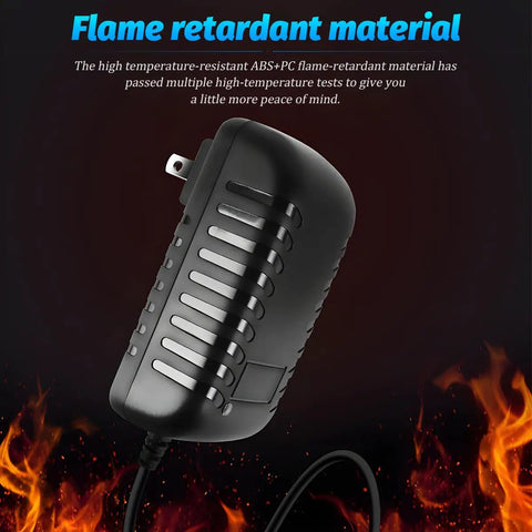 Heavy Duty AC To DC Converter 12V 2A Car Cigarette Lighter Plug made from flame-retardant material for safety and reliability.