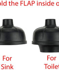 Dual purpose rubber cup for sinks and toilets from Heavy Duty Toilet Plunger For Clogged Drains And Quick Unclogging Of Bathrooms And Kitchens.