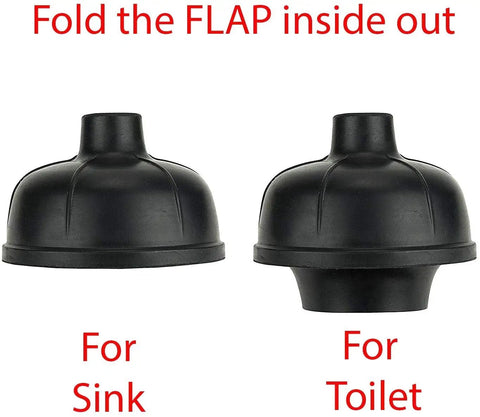 Dual purpose rubber cup for sinks and toilets from Heavy Duty Toilet Plunger For Clogged Drains And Quick Unclogging Of Bathrooms And Kitchens.
