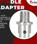 Lathe Spindle Adapter Converts Five Eighths Inch Spindle To One Inch By Eight TPI Threads For Your Woodworking Lathe, Crafted From Durable 45 Steel, Lets A Five Eighths Inch Non Threaded Spindle Accept A One Inch By Eight TPI Threaded Chuck shown close-up.