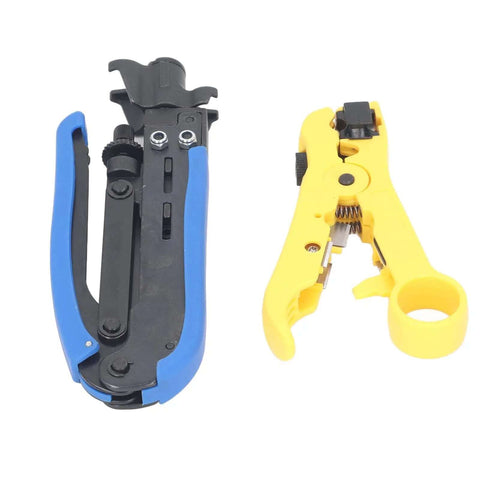 All In One Coax Cable Tool Kit With Adjustable F Head And Anti Slip Grip For RG6 RG59 RG11 And 75 Ohm F Connectors