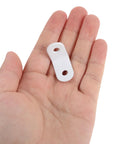 Person holding a single white bracket from the Beefy Heavy Duty 24 Piece Stainless Steel L Bracket Corner Braces For Wood Shelves And Cabinets