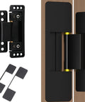 Ultra Thin Hidden Door Hinges 2 Pack Next Level Adjustable Concealed Butt Hinges For Secret Doors, zinc alloy, black