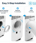 Easy Install 4 Position Snap Portable AC Exhaust Hose Connector With 6.69 Inch Outer Diameter And 5.9 Inch Inner Diameter Replacement Fits Old Version KYR35 KY25 JHS And Vissani Portable Air Conditioners, 3-step install