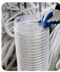 Heavy Duty 1 Meter Dust Collection Hose For Woodworking Gear And Shop Vac Tanks Flexes Like A Dream Resists Kinking Corrugated PVC Tubing, detailed view of flexible tubing.