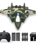 Green RC Plane for Beginners and Kids with Altitude Hold Gyro Stabilization 3D Stunt Flips Easy One Key Takeoff and Landing.