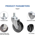 Heavy Duty Caster Wheels With Brake Swivel Casters M Threaded Stem shown with aluminum alloy core and galvanized bracket.