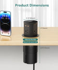 Pop Up Outlet With Wireless Charger And USB C Slick Retractable Recessed Power Station dimensions illustration
