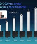 Heavy Duty 6 To 24V Linear Actuator With 10 To 200 Mm Stroke For Robots And Automation Telescoping Electric Lifter DC 24V Aluminum Housing IP54 IP65 Rated Built Tough Front And Rear Mounting For Tight Spaces, 10-200mm stroke sizes