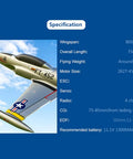 RC Jet Plane For Hobbyists 50mm T 33 EDF With Vector Flight Stabilization System PNP No Battery No Charger No Radio Yellow Color