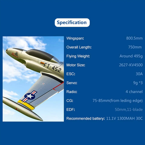 RC Jet Plane For Hobbyists 50mm T 33 EDF With Vector Flight Stabilization System PNP No Battery No Charger No Radio Yellow Color