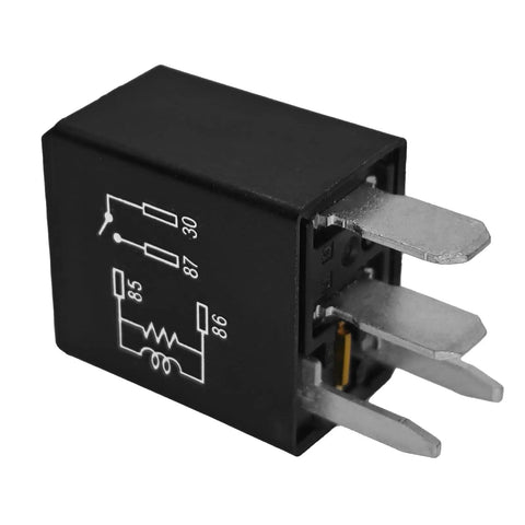Side view of 12VDC 35A 4 Pin General Purpose Automotive Relay Pack Of 2, showing socket terminals for high current switching.