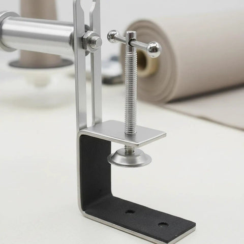 Pro Grade Drawstring Threader And Waistband Inserter For Sewing Projects Stainless Steel Jig With Adjustable Pillar And Guide Loop Easy Clamp Mount For Hoodies And Garment Repairs, stainless clamp close-up
