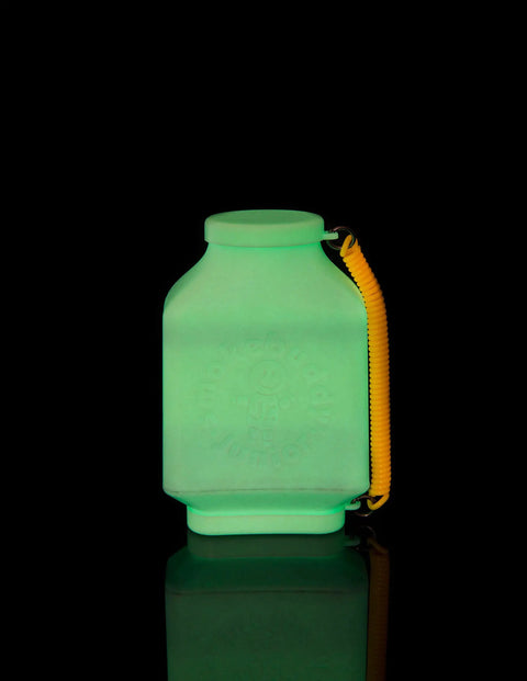 Glow In The Dark Personal Air Filter Pocket Size Odor Eliminator That Keeps Secondhand Smoke From Friends And Family Travel Cap Included Reliable Portable Air Purifier For Discreet Use Anywhere glowing with cap attached