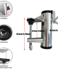 Heavy Duty Umbrella Clamp Holder For Patios And Beach Tents Adjustable Outdoor Shade Mount, dimensions and components display.